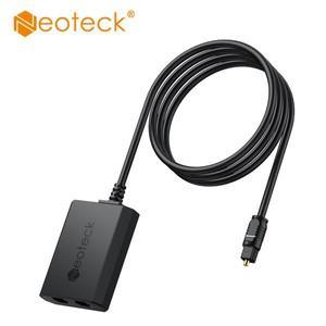 Neoteck 1 in 2 Out Toslink 광학 디지털 오디오 분배기, 수-암 광학 케이블 포함, HDTV PS5 용 금도금 커