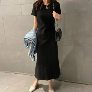 [모니카룸] (자체제작)(FREE/L)블랙픽 라인 원피스
