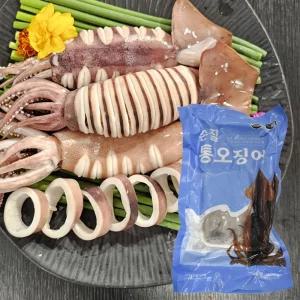 자연산 급냉 손질 통오징어 내장제거 200g (1미) x 4팩