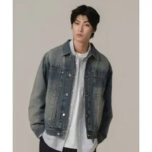 COVERNAT 데님 트러커 라이트 블루 CO2403JK03LB