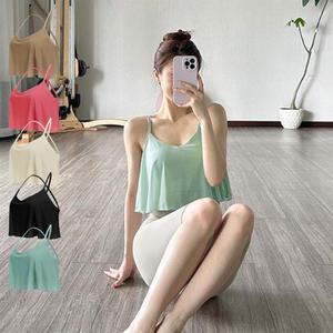 여성 스포츠 요가 백스트랩 찰랑핏 플레어 민소매티