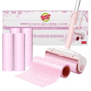 3M 돌돌이 테이프클리너 롤크리너 대형 클린컷 체리블라썸 롱핸들 밀대 세트