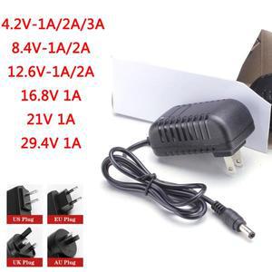 리튬 이온 충전기 AC 110-240V DC 4.2V 8.4V 12.6V 16.8V 21V 29.4V 1A 2A 3A 전원 공급 장치 어댑터 18650