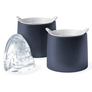 ZOKU 2개의 실리콘 얼음 틀 세트, 상어 - 크래프트 칵테일용 대형 상어 얼음 틀, 적은 희석, 쉬운 방출, BPA 프리로 음료를 더 오래 차갑게 유지하세요
