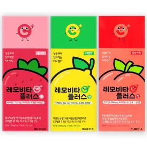 상큼하게 씹어먹는 비타민C 레모비타 플러스 딸기맛 120정 + 레몬맛 120정 + 복숭아맛 120정 3종세트