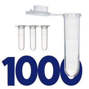 캐시 사이언티픽 마이크로원심분리기 튜브 2mL, 스냅캡이 있는 플립캡 폴리프로필렌 랩 원심분리기 [2mL, 1000피스]