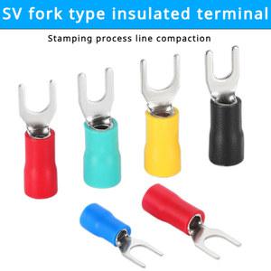 U Y 모양 SV 타입 포크 절연 페룰 블록 스페이드 콜드 프레스 케이블 엔드 크림프 커넥터, SV1 25 SV2 와이