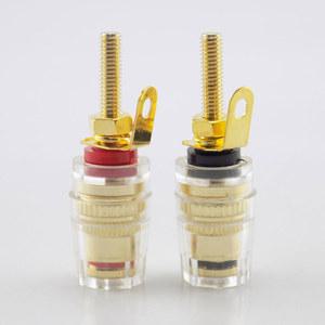 금도금 앰프 스피커 바나나 플러그 바인딩 포스트, 산화 저항 황동 단자, 투명 쉘 F1 포함, 4MM