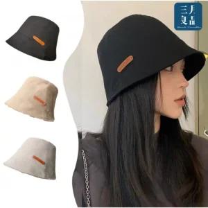 라벨 면 코튼 버킷햇 데일리 벙거지 모자 가을 나들이 라탄 여성 봄 바캉스 왕골 비치