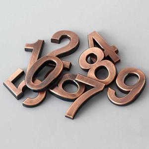 디자인문패 청동 3D 0-9 숫자 스티커 금속 디지털 문짝 번호 가정 및 호텔 고급 벽 바닥 사인 보드