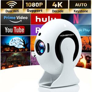 가정용 빔프로젝터 미니 휴대용 2025 최신 네이티브 안드로이드 4K 프로젝터 100ANSI 4G 5G WIFI BT5 시네마 야외 360 회전식