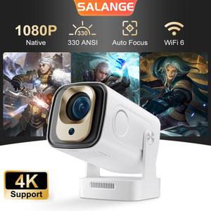 가정용 빔프로젝터 미니 휴대용 Salange HY260PRO 프로젝터 4K 비디오 네이티브 1080P 안드로이드 11 자동 초점 Wifi6 BT5 Google Bluetooth