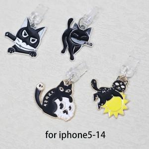 검은 고양이 전화 방진 플러그 해골 포트 펜던트 단검 맞춤형 DIY 보호