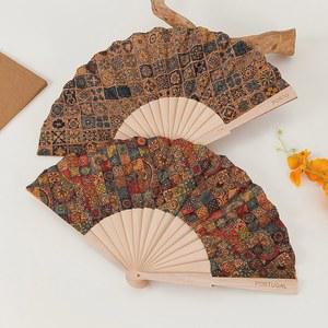 단단한 나무 접이식 선풍기, 대나무 손 레트로 여성용 모던 미니멀리스트 소품, 클래식 23cm