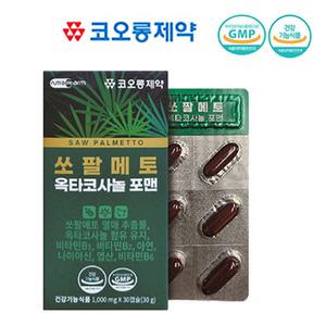 코오롱제약 쏘팔메토 옥타코사놀 포맨 1000mg x30캡슐