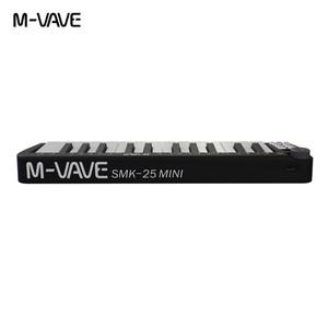 M-valve SMK-25 미니 MIDI 악기 키보드 25단 속도 휴대용 USB 무선 연결 지원