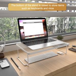 접이식 노트북 스탠드 데스크탑 PC 컴퓨터 모니터 라이저 Macbook Air Pro 용 목 스트레인 스토리지 냉각