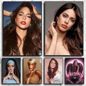 Tini Stoessel 가수 애니메이션 포스터 스티커 HD 벽 예술 레트로 홈 룸 장식