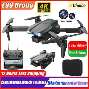E99 프로 드론 쿼드콥터 리모컨 핸들 4 축 항공기 HD 6K 사진 UAV 고도 고정 헬리콥터 장난감