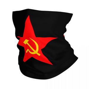 커스텀 망치 낫 레드 스타 겨울 머리띠 스키 사이클링 튜브 소련 CCCP 공산 얼굴 반다나 각반