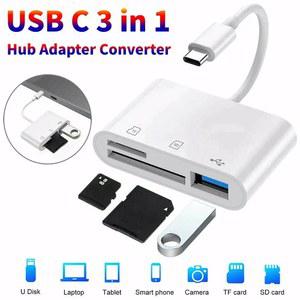 3 In 1 어댑터 Type C Tf Cf Sd 메모리 카드 리더기 컴팩트 플래시 Usb