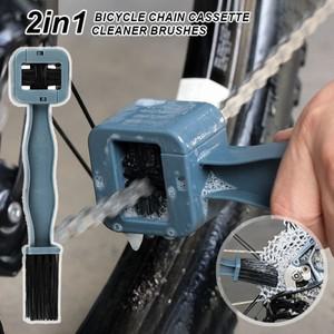 2in1 Bicycle Chain/Cassette Cleaning Brush Motorcycle Mountain Bike Chain Washer Maintenance Tool