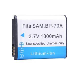 삼성 호환 ES65 ES70 TL105 PL100 용 충전식 카메라 배터리 BP-70A BP 70A 1800mAh