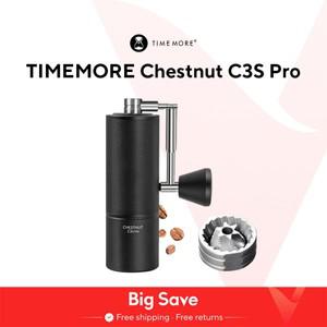 TIMEMORE 스토어 체스트넛 C3S 프로 수동 커피 연마기 용량 25g 조절 가능 스틸 코어 버 청소 브러시 보내