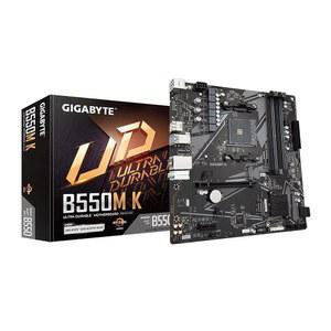 기가바이트 B550M K 마더보드, AMD AM4 Ryzen 5000 프로세서, Micro-ATX, DDR4, 듀얼 M.2, SATA 6Gb/s, Realtek GbE LAN, PCIe 4.0 지원