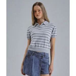 후아유 WHO.A.U Multi Stripe Collar Sweater WHKAF3797F 164411