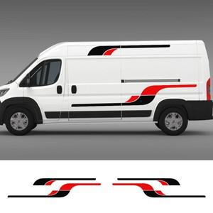 4PCS 자동차 긴 측면 스티커 그래픽 캠핑카 밴 레이싱 데칼 Fiat Ducato 비닐 필름 액세서리 DIY 장식
