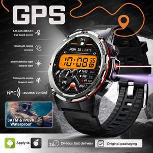 T-Rex 3 GPS 스포츠 방수 스마트 시계 남자 3ATM 방수 500mAh 배터리 NFC 통화 2025 Xiaomi Smartwatch UV