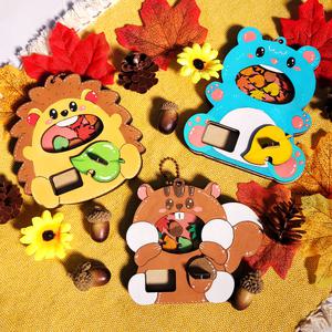 가을미술활동 우드 다람쥐 동물 뽑기 키링 만들기 키트 / 행사 체험 DIY 계절 공예 가챠 놀이