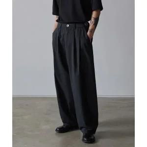 HOOVES 데일리룸 x 후브스가먼트 워시드 투턱 팬츠블랙HVS25DC0101 BK