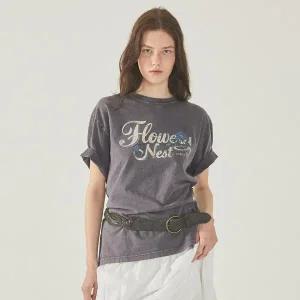 후아유 Flower Dyed Overfit Tshirt WHRPF2521F