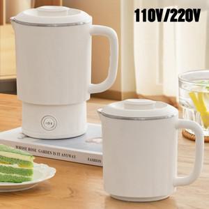 110V/220V 접이식 전기 주전자 600ml 휴대용 물 600W 홈 끓는 냄비 여행하기