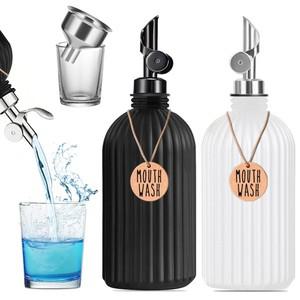 욕실 용 500ml/16Oz 구강 세척제 디스펜서 재사용 가능 구강 세척제 스트립 병 중력 부어 주둥이 입 세척