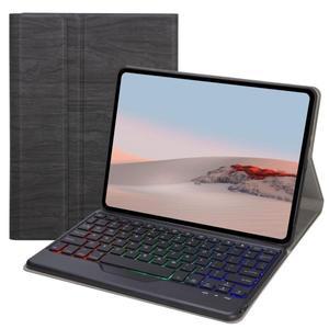 Microsoft Surface Go/Go 2/Go 3용 3색 백라이트 Bluetooth 호환 5.0 키보드  목재  PU 가죽 외장 커버