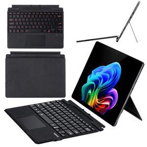 Bluetooth 호환 초슬림 키보드 Microsoft Surface Pro 8/9/X/10/11용 7색 백라이트 휴대용 자기