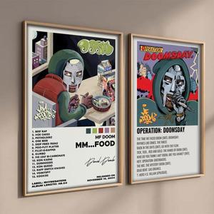 유명한 미국 힙합 가수 Mf Doom 포스터 음악 앨범 커버 캔버스 페인팅 인쇄 그림, 방 만화 예술 홈 벽 장식