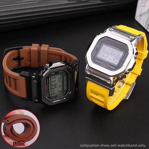 불소 고무 시계 스트랩, 스테인레스 스틸 어댑터, 실리콘 밴드 액세서리, Casio G-SHOCK GW-M5610 DW5600 G