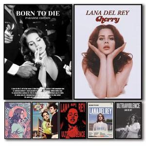 Lana Del Rey 포스터 가수 Lizzy Grant 미학적 음악 앨범 래퍼, 힙합 영화 캔버스 페인팅, 벽 예술 벽화 방
