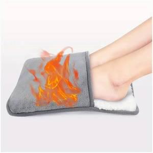 온열 발열 겨울 전기 발 패드 USB 충전 부드러운 플러시 세탁 가능한 워머 히터 수면 개선 가정용 보온 매