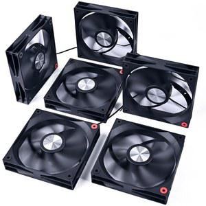 DS 블랙 120MM PC 케이스 쿨러 팬, 37CFM 고성능 냉각, 19.89dBA 저소음, 컴퓨터 풀 타워 미드 타워용 유압 베어링(6팩 팬 키트)