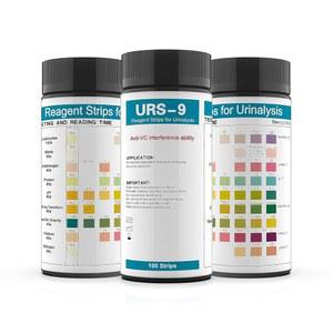 URS 9-in-1 소변 검사, UTI, 단백질 /백구세포 /아질산염 /pH, 100 CT 검사 9가지 매개변수 제거