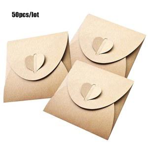 하트 크래프트 CD 종이 케이스 가방 50 개, 13x13cm, 슬리브 디스크, DVD 포장 상자, 커버 봉투, 파티 L29K