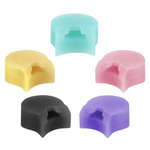 클라리넷용 엄지손가락 받침대 패드 5pcs 클라리넷용 엄지손가락 받침대 쿠션 실리콘 오보 엄지손가락 받침대 쿠션 프로텍터(핑크, 블랙, 옐로우, 블루, 퍼플)