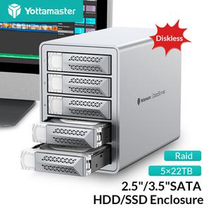 Yotta 마스터 2/4/5Bay RAID USB3.0 5Gbps 2.5/3.5 SATA SSD HDD 도킹 스테이션 호환 애플 장치 게임용 냉