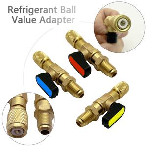 에어컨 냉매 볼 밸브 어댑터 1/4 수 암 SAE HVAC AC 차량 도구스트레이트