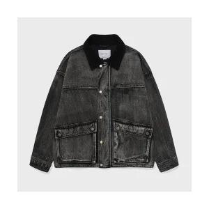 COVERNAT 데님 워싱 필드 자켓 블랙 CO2303JK05BK